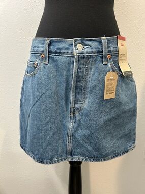Levi's Medium Blue Denim Mini Skirt with Tags